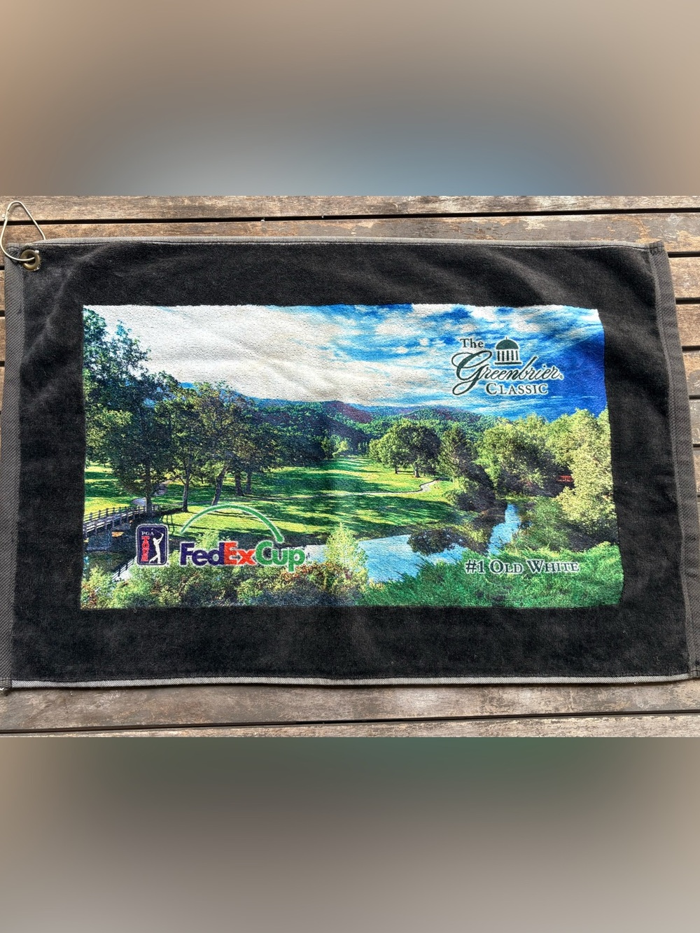 FedEx Cup Greenbrier Classic Golf Towel with Clip 24 Inches By 16 Inches